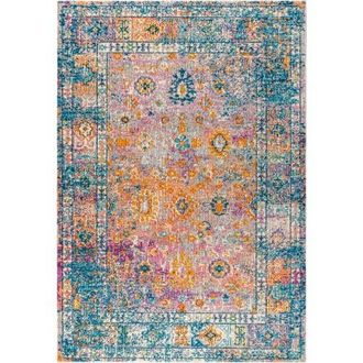 Jonathan Y Designs Bohemian FLAIR Boho Vintage Medallion Area Rug in Cream/navy at Nordstrom, Size 4Ft 0In X 6Ft 0In