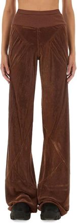 Rick Owens Broeken, Dames, Bruin, M, Leer, Bias Pant