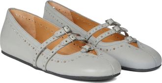 Munthe Freesia Ballerina - Dames - Ballerinas - Grijs - 38 EU - Leer - Schoenen