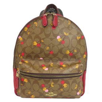 Coach Brown Red Color Pvc Backpack (Pre-Owned)