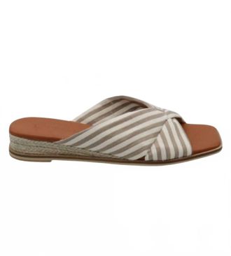 Eric Michael Womens Ebony Stripe Sandal In Taupe