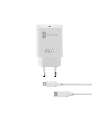 Cellularline Cellularline Usb-c Charger Kit 20w Usb C A Lightning Charger Para Apple Iphone 8 Y Posterior Blanco
