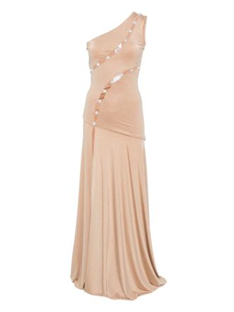 Nissa crystal-embellished maxi dress - Neutrals