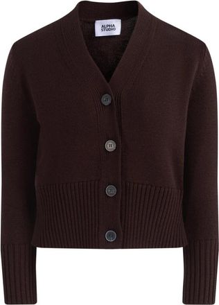 Alpha Studio Cardigan M Lunga - Dames - Vesten - Bruin - S - Truien & Vesten