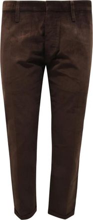 Dsquared2 Fluwelen broek gemaakt in Itali&euml; - Heren - Slim Fit Broeken - Bruin - S - Broeken