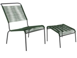 Schubiger M&ouml;bel Spaghetti-Lounger-Hochlehner + Hocker S&auml;ntis