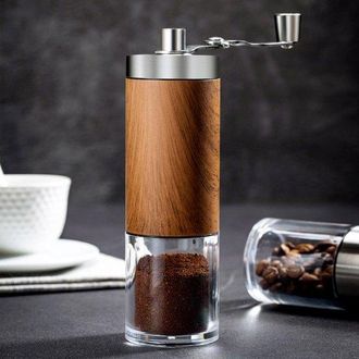 OEM Molinillo De Caf&eacute; Manual De Acero Inoxidable Con Mecanismo Molienda Cer&aacute;mica: Silencioso Port&aacute;til Espresso, Molinillo Caf&eacute; Aspecto Madera Viajes