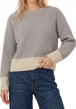 525 america Sienna Stripe Rib Sweater In Grey