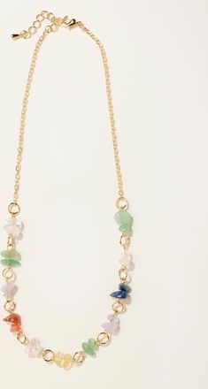Fat Face FatFace Multi Colour Stone Chain Necklace