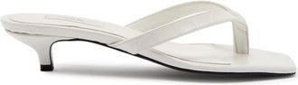 Toteme 40 Crocodile-effect Leather Sandals - White - 39 (IT39 / UK6)