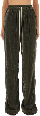 Rick Owens Womens Dietrich Drawstring Pants - Dark Green viscose - Size EU 38 (Womens)