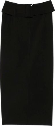 Patrizia Pepe Rokken, Dames, Zwart, L, Midi Rok met Riem