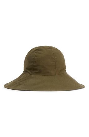 Barbour Kershop Water Resistant Waxed Cotton Bucket Hat in Dusky Green at Nordstrom, Size Medium