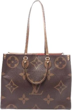 Louis Vuitton Pre-owned Onthego GM Monogram Giant Reverse Tote Bag - Dames - Vintage Shopper - Bruin - ONE Size - Vintage