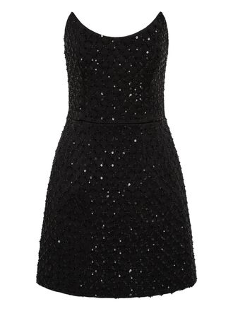 Rebecca Vallance Neve sequin-embellished mini dress - women - Polyester/Acetate - 12 - Black