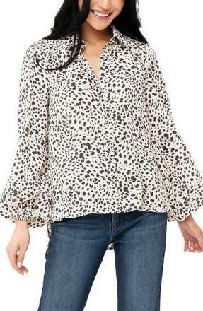 Gibsonlook Button Front Blouson Sleeve Blouse in Sand Dollar Animal at Nordstrom Rack, Size Xx-Small