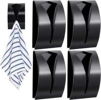 OEM Juego De 16 Ganchos Para Toallas, Acero Inoxidable, Autoadhesivos, Soporte Para Toallas Para Ba&ntilde;o Y Cocina, Gancho De Pared Sin Taladro (negro)