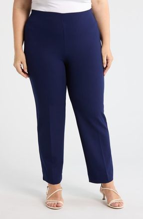 Anne Klein Hollywood Waist Straight Leg Ankle Pull-On Pants in Distant Mountain at Nordstrom, Size 2 X