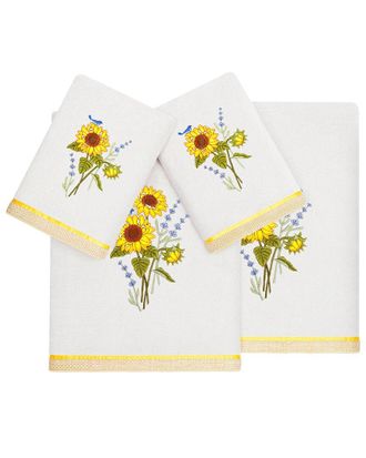 Linum Home Textiles Turkish Cotton Girasol 4Pc Embellished Towel Set