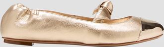 Alexandre Birman Clarita Metallic Bow Ballerina Flats