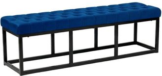 Clp Banco Polson Tapizado En Terciopelo Azul 150 Cm