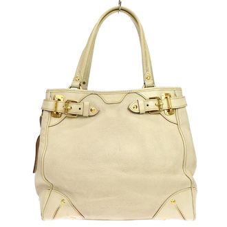 Louis Vuitton Suhali Le Majestueux Leather White Leather Handbag (Pre-Owned)