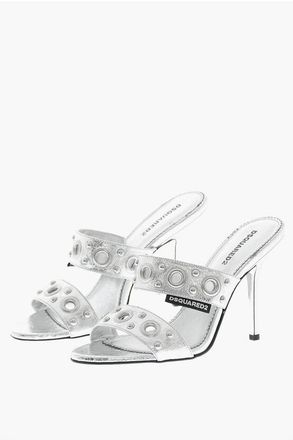 Dsquared2 Cracked Leather Sandals with Metal Eyelet Details and 10cm H size 39