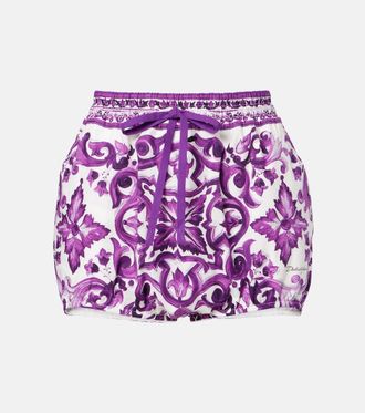 Dolce & Gabbana Majolica cotton poplin shorts
