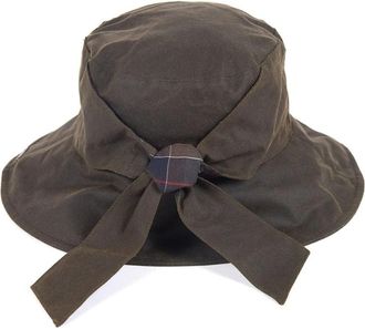 Barbour Landelijk ge&iuml;nspireerde gewaxte katoenen hoed - Dames - Hoeden - Groen - L - Katoen - Accessoires