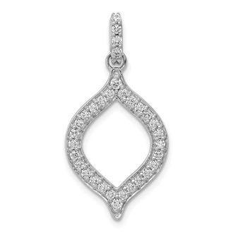 Diamond2Deal 14K White Gold Lab Grown Diamond Fancy Pendant (0.5ct, VS, G-H)