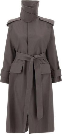 Victoria Beckham Philippa Trenchcoat - Dames - Trenchcoats - Grijs - 2XS - Katoen - Jassen