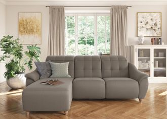 HOME AFFAIRE Ecksofa »Boston L-Form« Kopfteilverstellung an jeder Sitzfläche, wahlweise Relaxfunktion