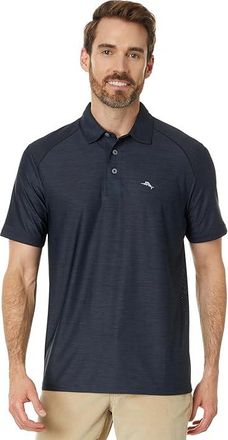 Tommy Bahama Palm Coast Pro Polo Mens Short Sleeve Knit Jet Black : SM, Polyester