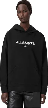 AllSaints Static Etie Hoody Womens Sweatshirt Black : LG, Cotton