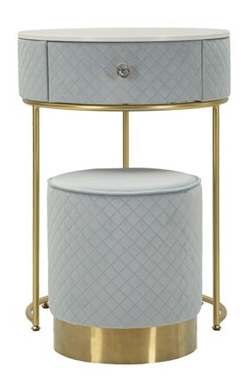 Mauro Ferretti Mesita de noche/tocador con puf, de terciopelo cm &oslash; 52x70 - &oslash; 36x39