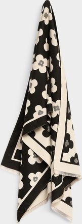 Simons Womens Two-tone clover scarf