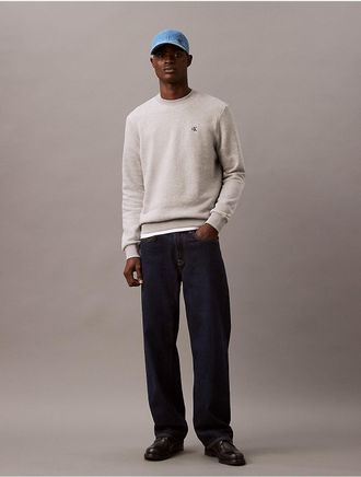 Calvin Klein Jeans Calvin Klein Mens Archive Logo Fleece Crewneck Sweatshirt - Grey - XS