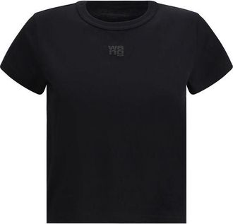 Alexander Wang Alexander Wang Womens Short Sleeve Crew Neck Tshirt - Black Cotton - Size X-Small