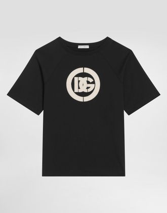 Dolce & Gabbana Jersey T-shirt With Dg Appliqu&eacute; - Man Black 10 Years