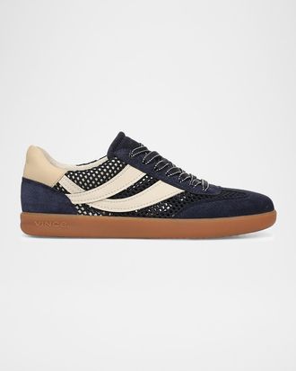 Vince Oasis Mixed Leather Netting Low-Top Sneakers