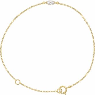 Diamond2Deal 14k Yellow Gold 1/4 CT Lab-Grown Diamond Bracelet 6.5 with 1 Ext
