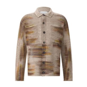 Roberto Collina Cardigans, male, Brown, Size: XL Linen-Mix Cardigan