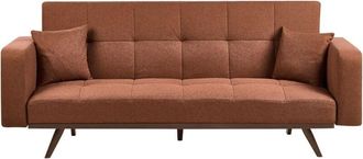 Beliani Sofa Bed 3 Seater HJULBY Golden Brown