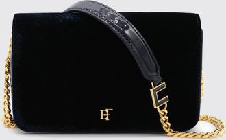 Elisabetta Franchi Mini borsa a tracolla in velluto con stampa pitone