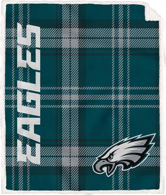 Pegasus Sports Philadelphia Eagles Nfl Team Classic Plaid Sherpa Throw