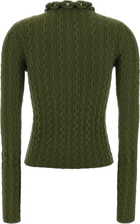 Paco Rabanne Womens Bicolor Wool Cardigan Clothing