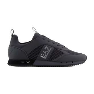 Emporio Armani Reflecterende Sneakers met Details - Heren - Schoenen - Zwart - Maat: 44 2/3 EU Tweed