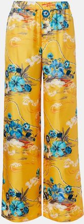 Gucci Printed silk twill Palazzo pants