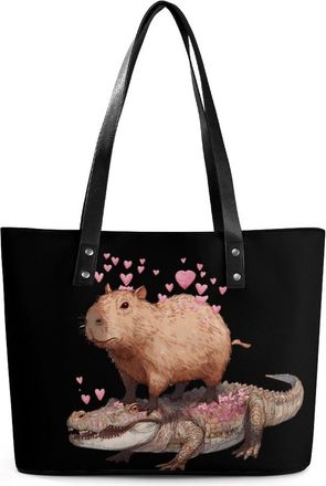 Generic Capybaras Alligators Tote Bags for Women Cute Shoulder Purses Handbags