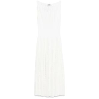Antonino Valenti Midi Dresses, female, White, Size: S Crew Neck Sleeveless Midi Dress